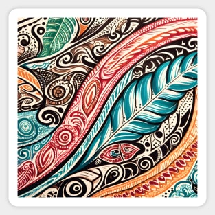 Discover Aotearoa's Cultural Tapestry: Authentic Maori Art in Vibrant Illustrations Sticker